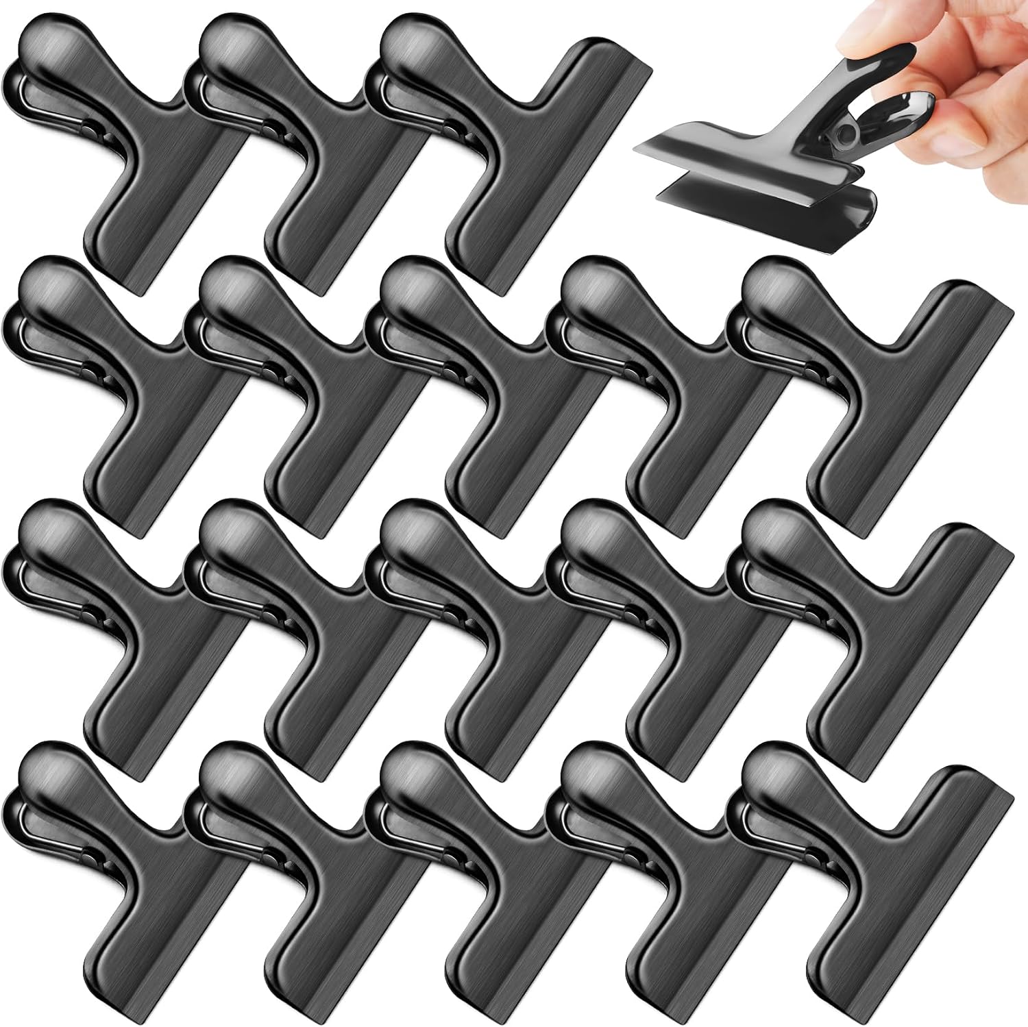 ANZNKU 6 Pack Gold Chip Clips Bag Clips for Food Snack Kitchen Storage