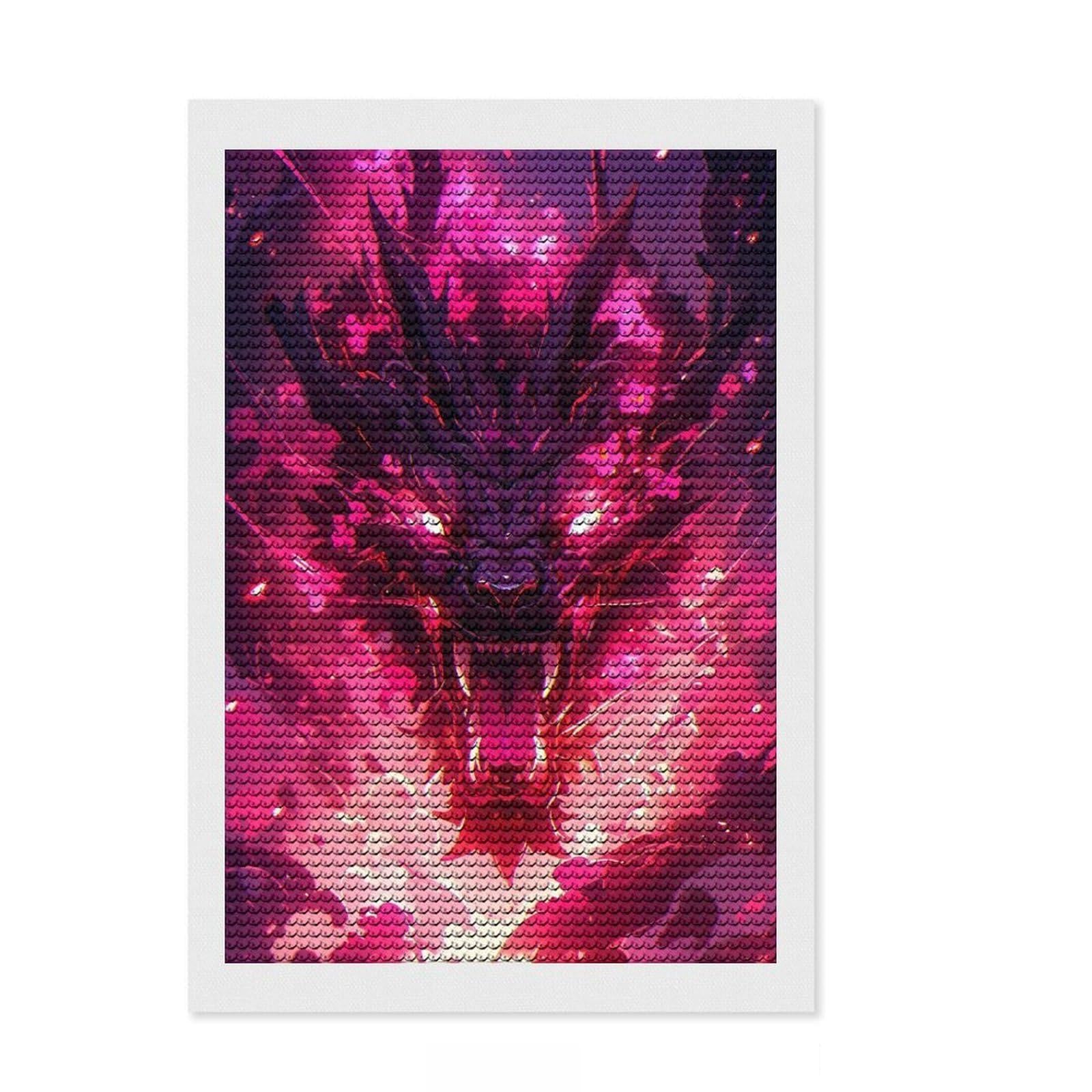 Junmoney Epic Dragon Portrait Full Drill Diamond Painting Kit 8"x12", for Adults, Good for Quiet Evenings, Farmhouse Decor, Holiday Gift Idea