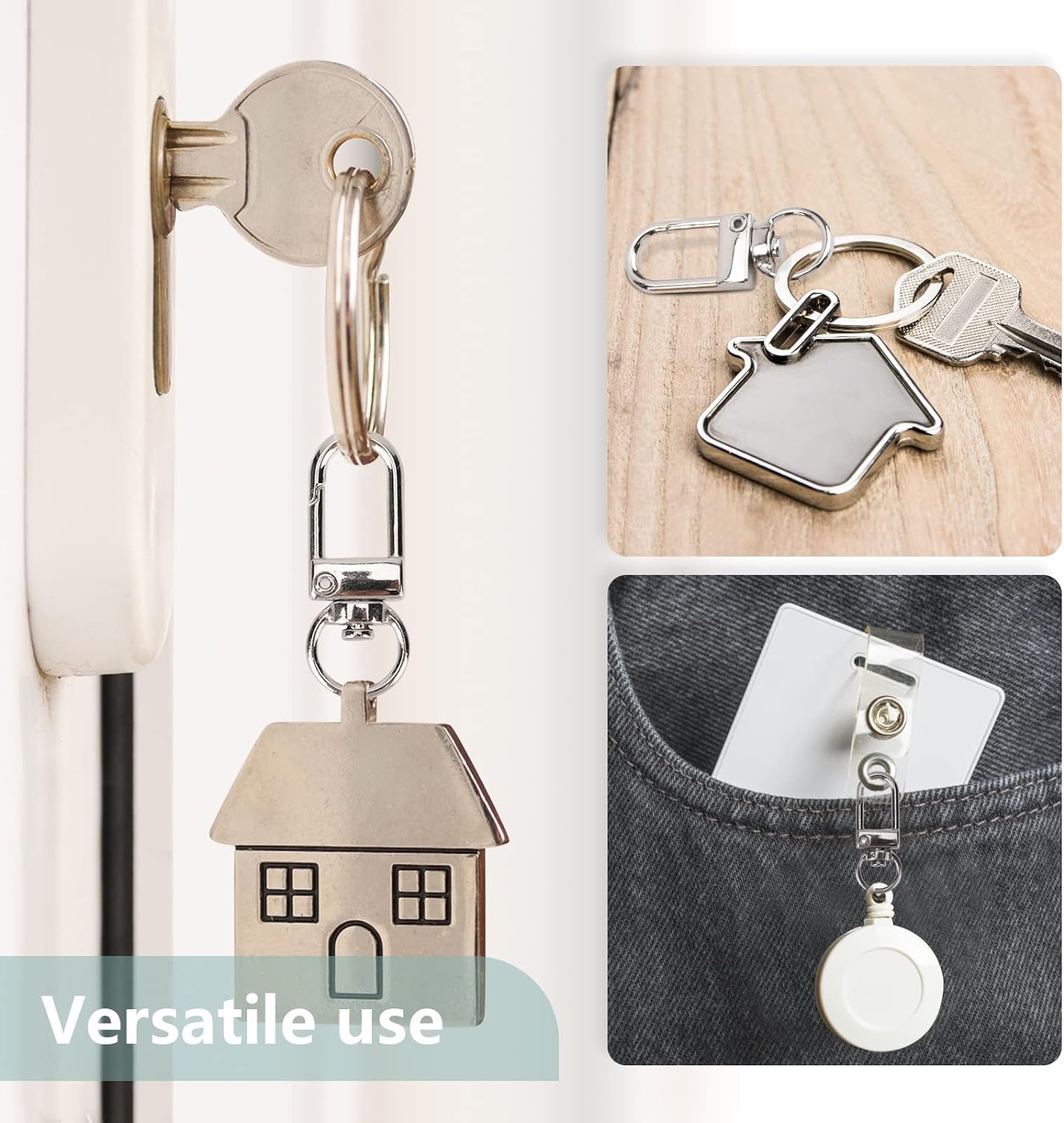 30pcs Metal Lobster Claw Clasps Swivel Lanyards Trigger Snap Hooks Strap for Jewelry Purse Making DIY Bags Keychain Key Rings Art Crafts (Multicolour) - Image 6