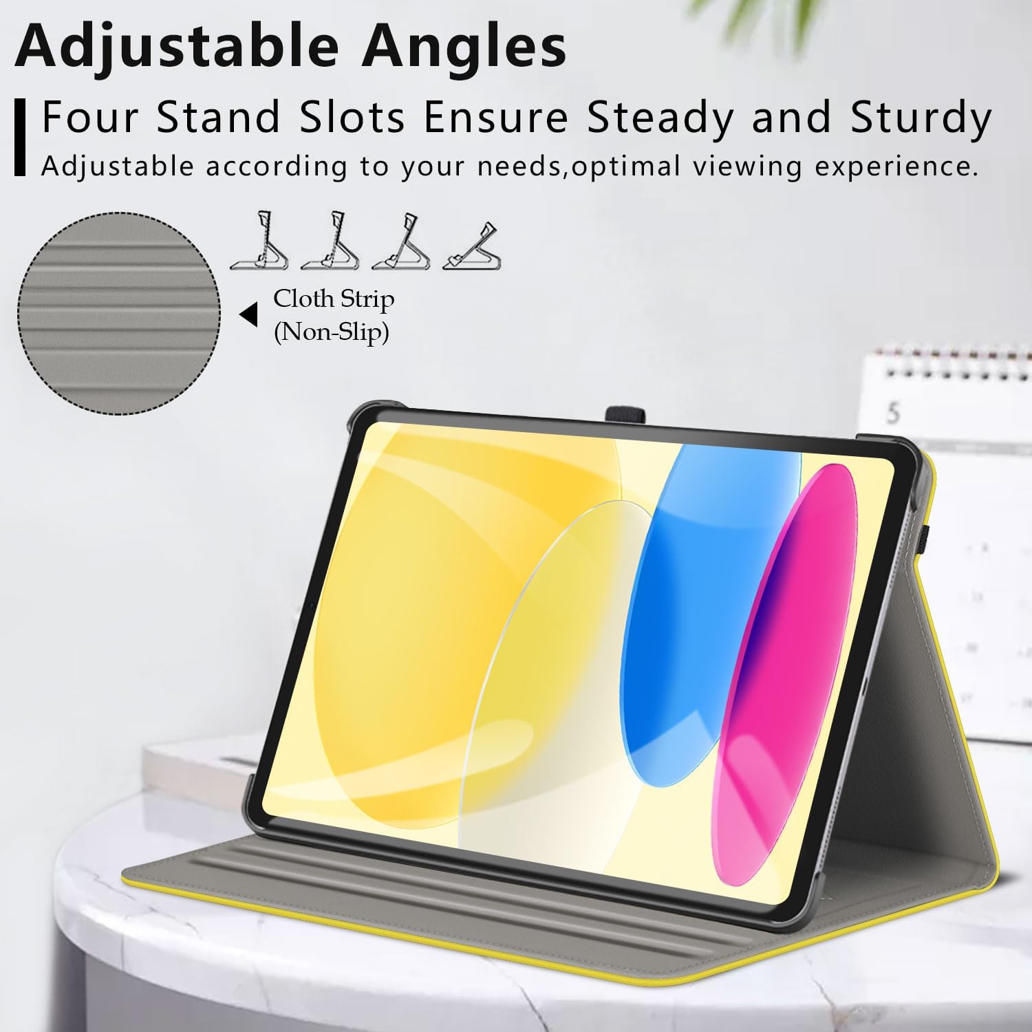 ZtotopCases for iPad 11th Generation Case 11-inch (A16) 2025, iPad 10th Generation Case 10.9 Inch 2022, Premium PU Leather Business Folio Stand Cover with Slot, Auto Wake/Sleep, Multi 4 Angles, Yellow