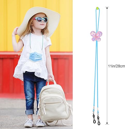 Miniatura 6 de Hifot Paquete de 10 correas para lentes para niñas, ajustador elástico para gafas, cordón de cadena para máscara, mutil