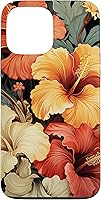 Vista 24 de Hawaiian Tropical Design Yellow Red Hibiscus Plumeria Case for iPhone 16
