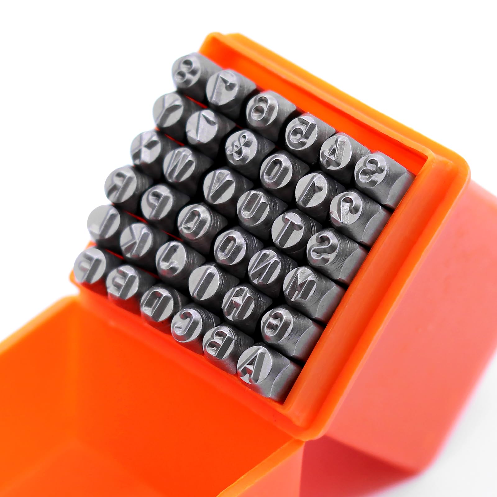Juego de 36 letras de la A a la Z de 4 mm, números de 0 a 9 punzones de metal para metal, piel, madera, grabado DIY (36 unidades)