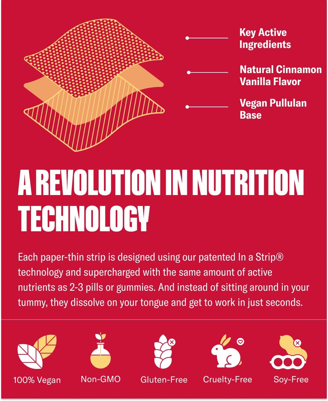 NuStrips™ Fast-Dissolving Energy Strips with 50mg Caffeine, L-Theanine & Vitamin B12 – Instant Energy & Focus Without Jitters or Crash – Works Faster Than Coffee – Soothing Cinnamon (3 Strips) - Image 5