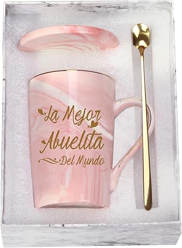 WENSSY La Mejor Abuelita Del Mundo - Taza de La Mejor Abuelita, Regalos de Abuelita en español, regalos de cumpleaños para el Día de la Madre para