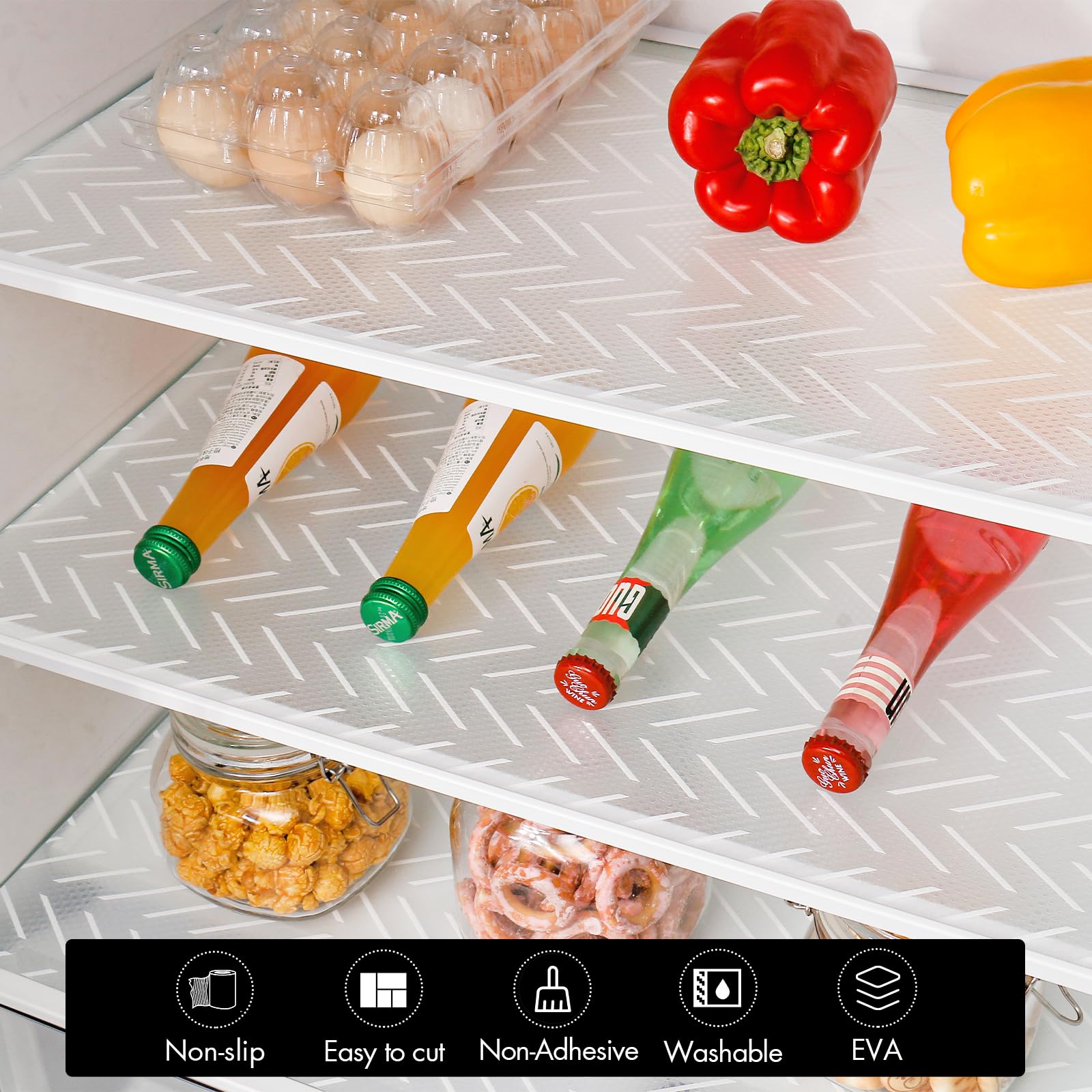 Cooyes Revestimiento de estante, revestimiento antideslizante para armarios de cocina, papel impermeable con patrón moderno, revestimientos duraderos de EVA para gabinetes
