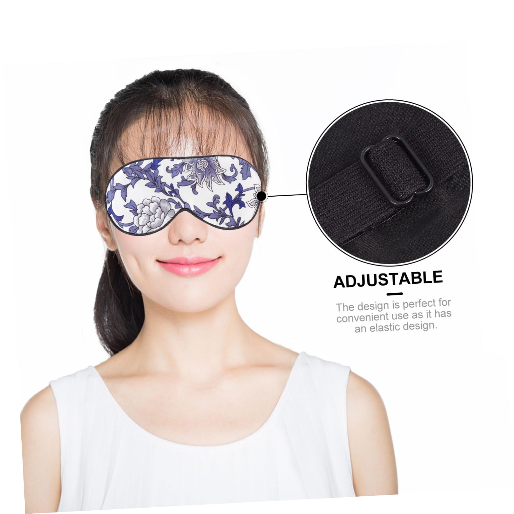 Baluue 4stücke Angenehme Schlafmaske Natürlicher Druckdesign Für Entspannenden Schlaf Lichtblockierend Für Und Meditation Unisex Blau