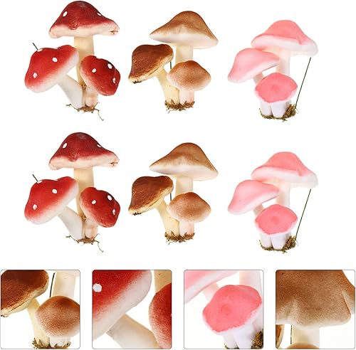 Miniatura 9 de BESPORTBLE Mini decoración de hongos artificiales: hongo de simulación, hongo decorativo de emulación, hongo de paisaje falso para el hogar, Gardon,