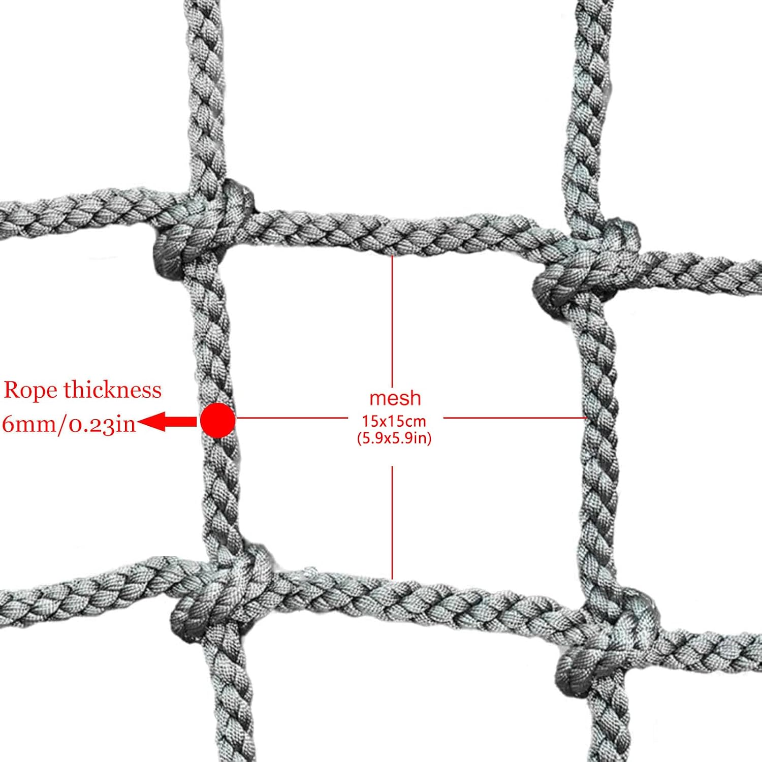 YFQHZDS Outdoor Climbing Net for Adult, Heavy Duty Climbing Cargo Net, Rope Ladder Swing Set - for Playground, Garden, Treehouse, Backyard(Size:1 * 2m(3.3 * 6.6ft))