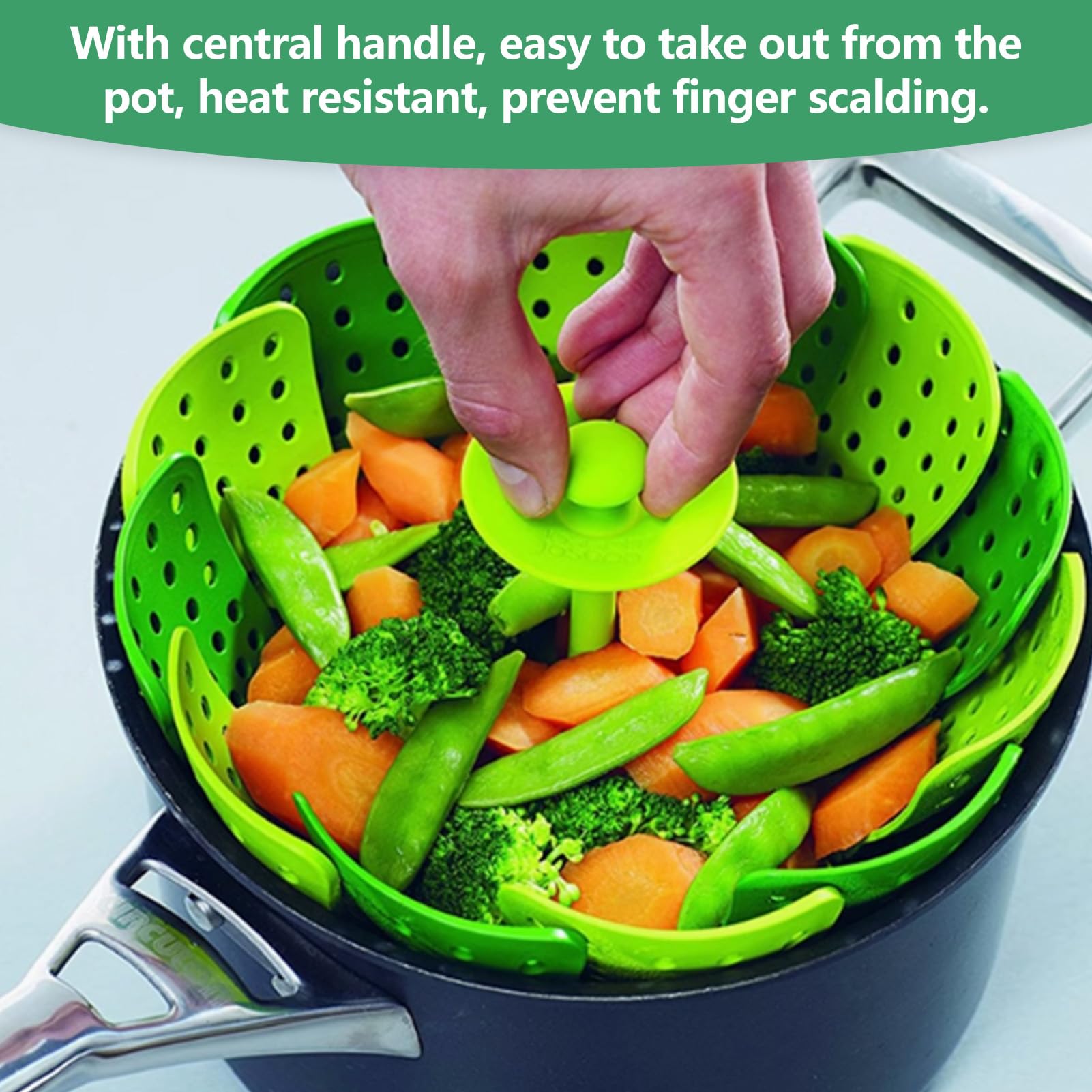 Triple Divider Nest Steamer Silicone Pot Divider Steam Basket Cooking Strainer Kitchen Accessories 3pcs/set