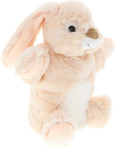 Miniatura 9 de DolliBu Marioneta de mano de peluche de conejo para niños, juguete de peluche suave para espectáculos de marionetas y teatros de marionetas para