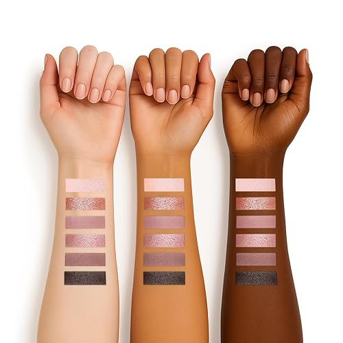 Miniatura 2 de 6 colores Mini paleta de maquillaje de sombra de ojos rosa neutro desnudo sombra de ojos brillante y mate paleta de maquillaje con espejo altamente