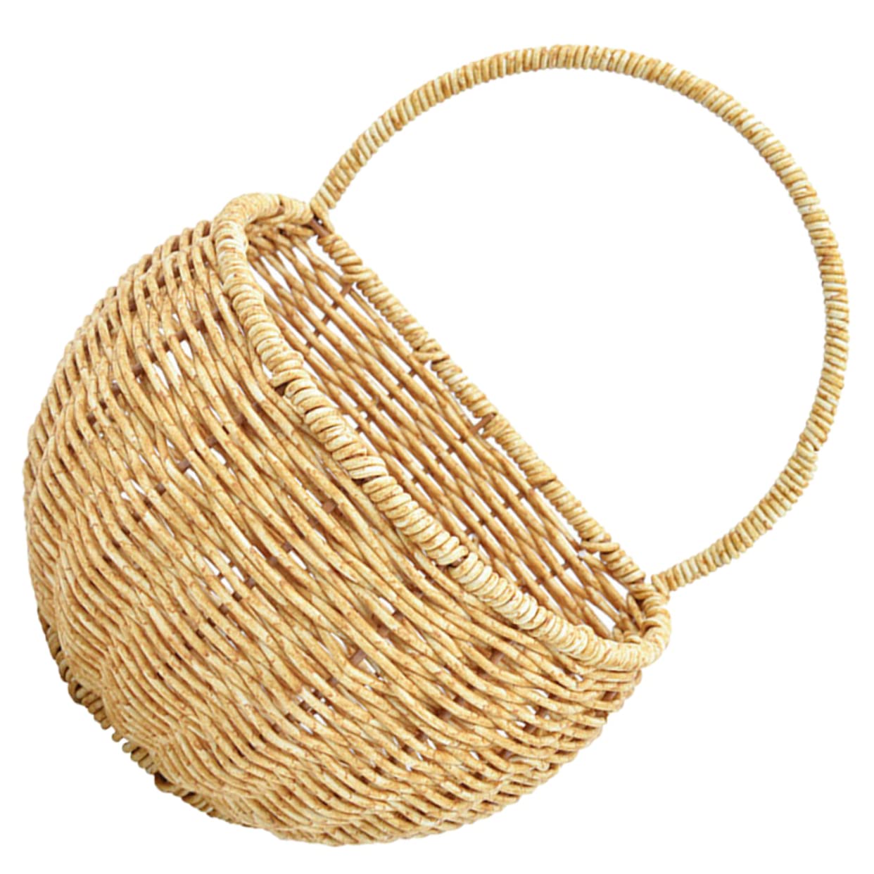 CONGARTENO Wall Mount Hanging Basket for Kitchen Handwoven Storage Basket Space-saving Vegetable Holder Decorative Wall Organizer for Fruits and Seasonings