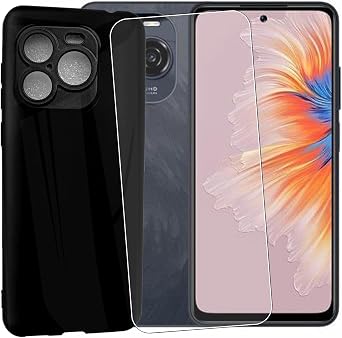 Cover for Oukitel C65/C65 Pro Phone Case,Soft Bumper | Tempered Glass Screen Protector,1 Pack , 6.70 inches,No bubbles,Ultra Clear, 9H Scratch Resistant, Anti-Fingerprint