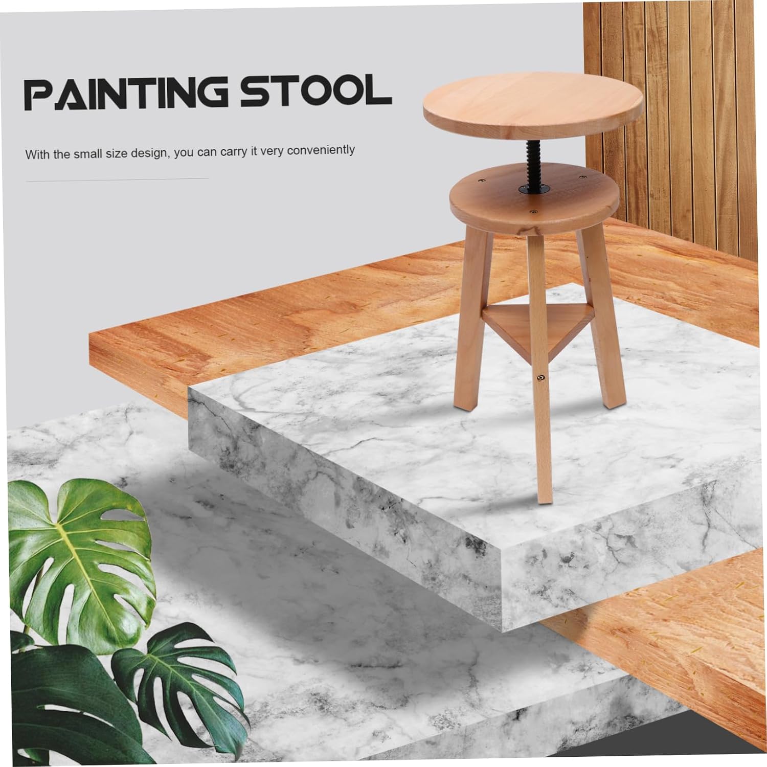 PRETYZOOM 1set Wooden Drafting Stool Multi-Functional Lifting Art Stool for Painting Easy to Clean Stable Design for Artists and Home Use