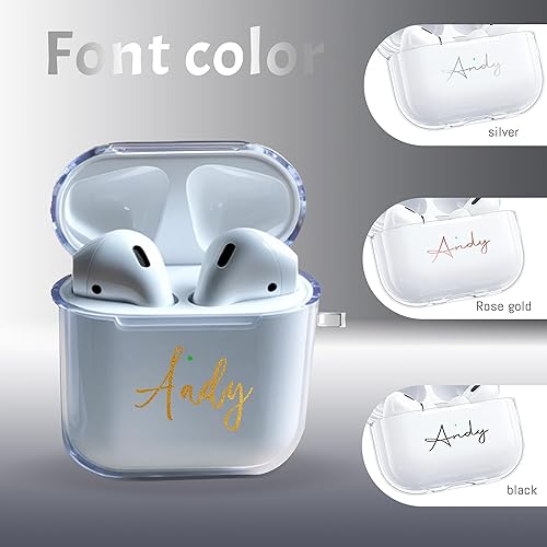 Miniatura 2 de Funda transparente personalizada para Apple AirPods 421  Funda transparente de doble cara con nombre personalizado para AirPods de 421 generación