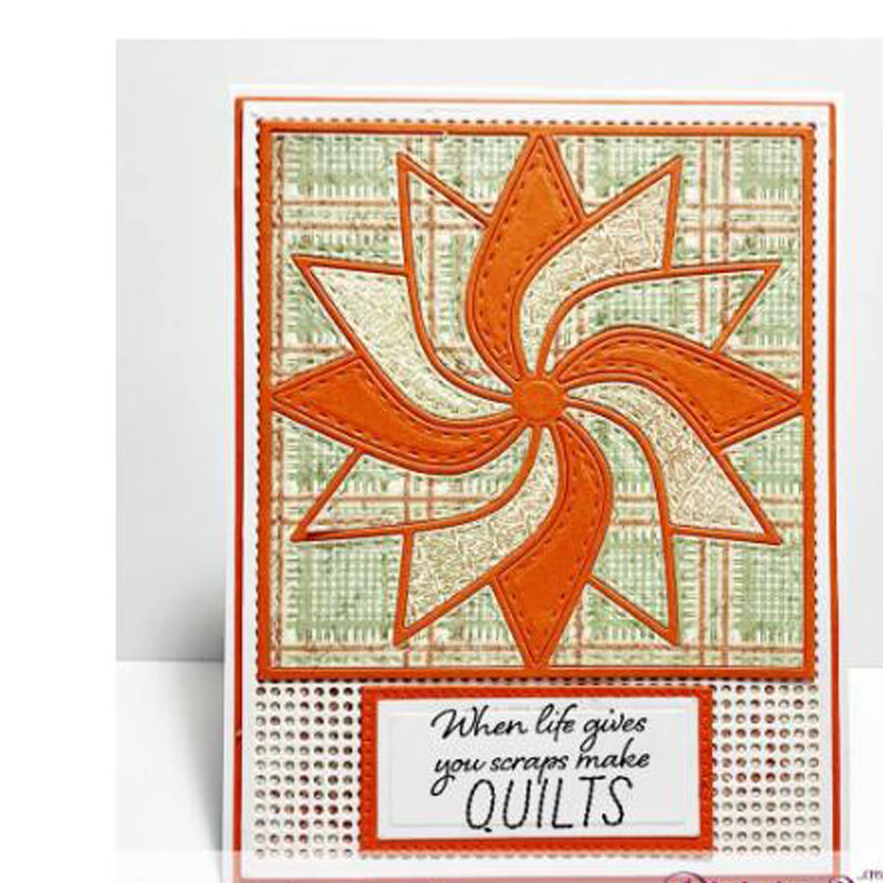 Flower Petal Quilt Metal Die Cuts - Square Card Making Embossing Stencils 10x10cm