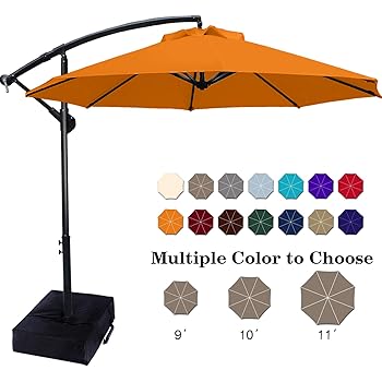 Amazon Com Le Papillon 10 Ft Cantilever Umbrella Outdoor Offset Patio Umbrella Easy Open Lift 360 Degree Rotation Blue Garden Outdoor