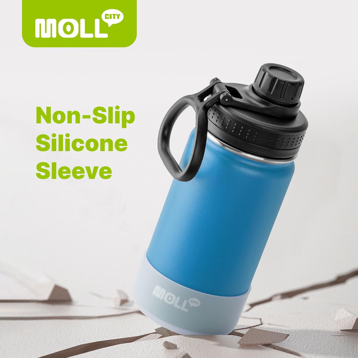 Kids Water Bottle with Spout Lid-12 oz Small Insulated Sports Water Bottle for School-Reuasble Stainless Steel Vacuum Travle Leak Proof Water Flask (Sky Blue) - Image 7