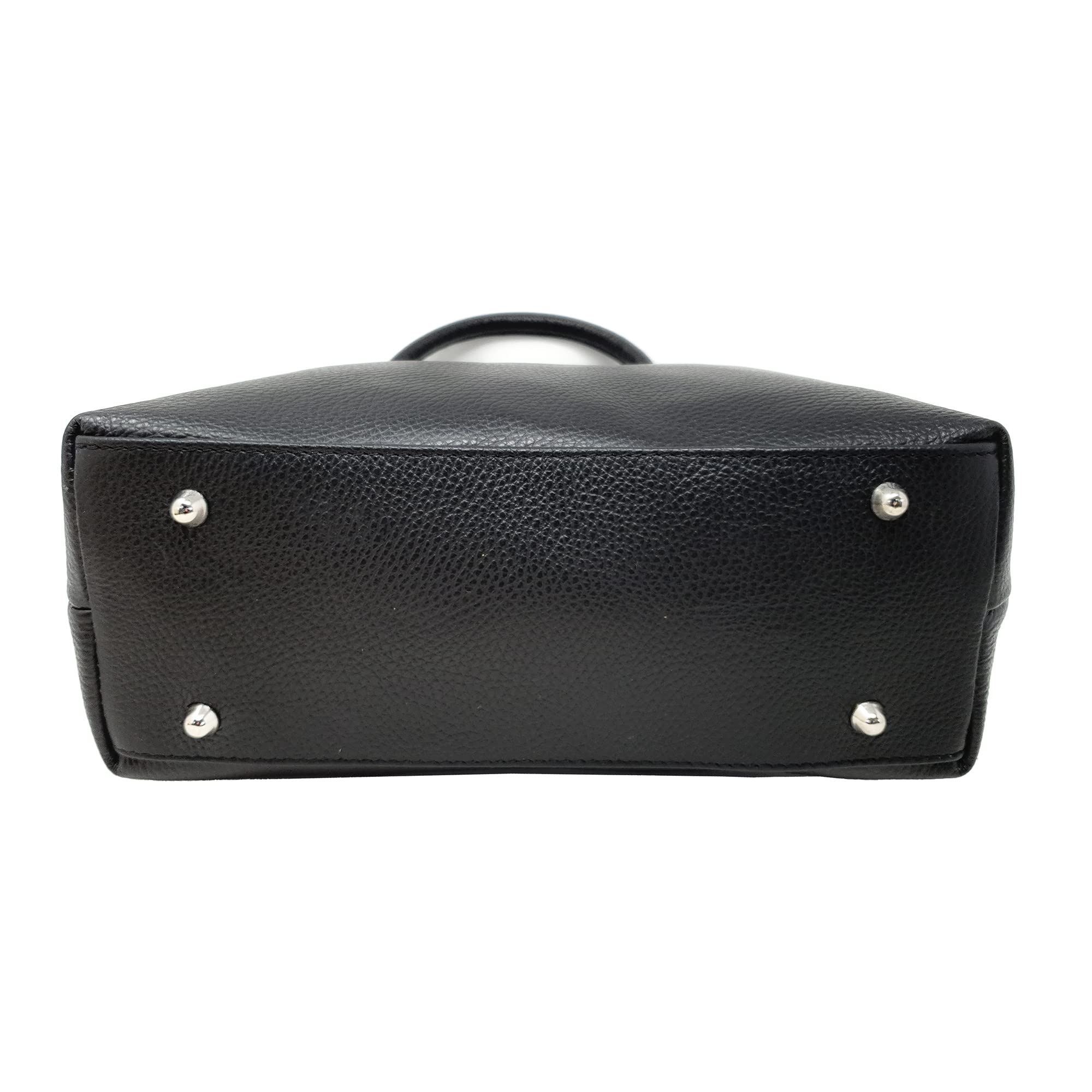 Chicca Borse Handbag Borsa a Mano da Donna in Vera Pelle Made in Italy - 35x28x11 Cm