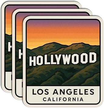 3Pcs Los Angeles Sticker Pack, LA Stickers, Waterproof Vinyl Decals for Bottles, Laptop, Luggage, Teens & Adults, Los Angeles Souvenirs and Gifts, Los Angeles Magnet, Palm Tree Stickers