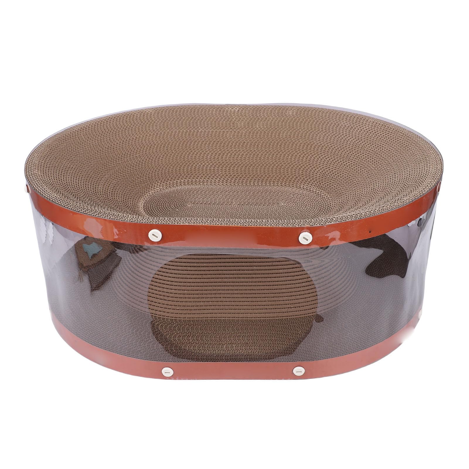 Juguete Rascador Curvo para Gatos con Túnel de Juego y Cama Corrugada para Escalar, Rascar y Jugar, Seguro para Uso Doméstico