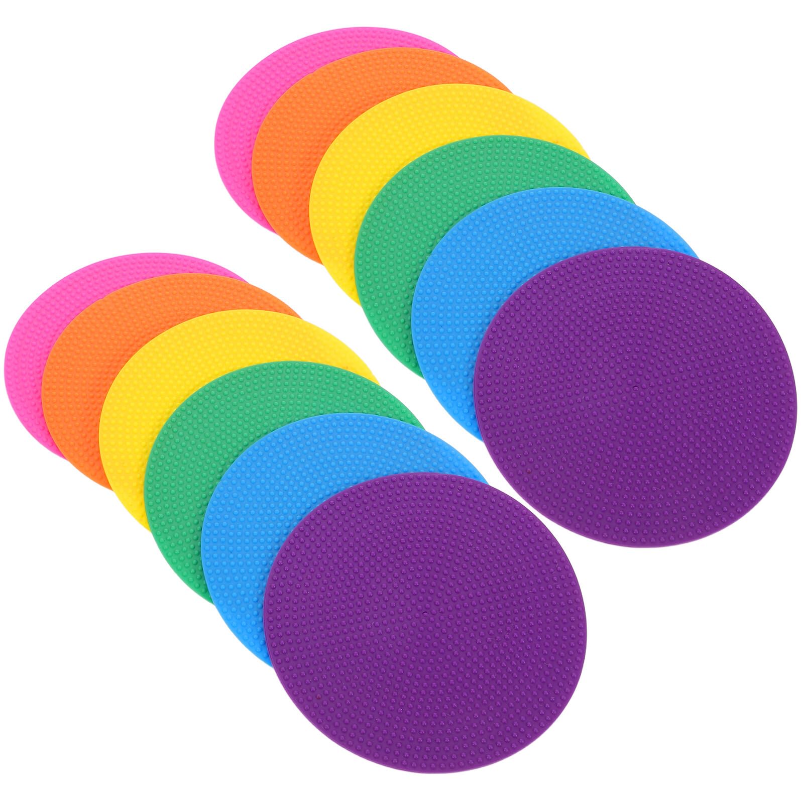 Mikinona 12 Pièces Marqueurs Plats Multicolores pour Entraînement Football Disques Antidérapants Repères Sol Sport pour Agilité Usage Intérieur et Extérieur
