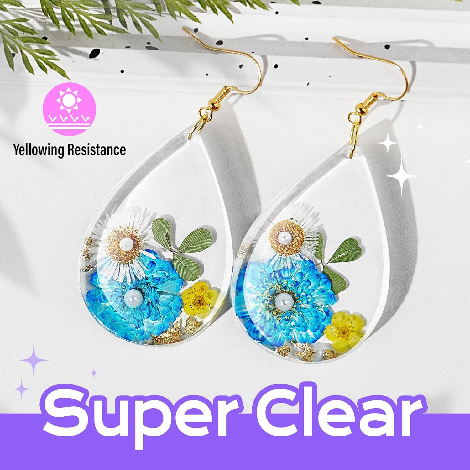 300g UV Resin kit Super Clear, Hard, Low Odor, Premixed UV Epoxy Resin Glue Fast Curing for Beginners Jewelry Making, DIY Crafts, Coating and Resina Art - Image 2