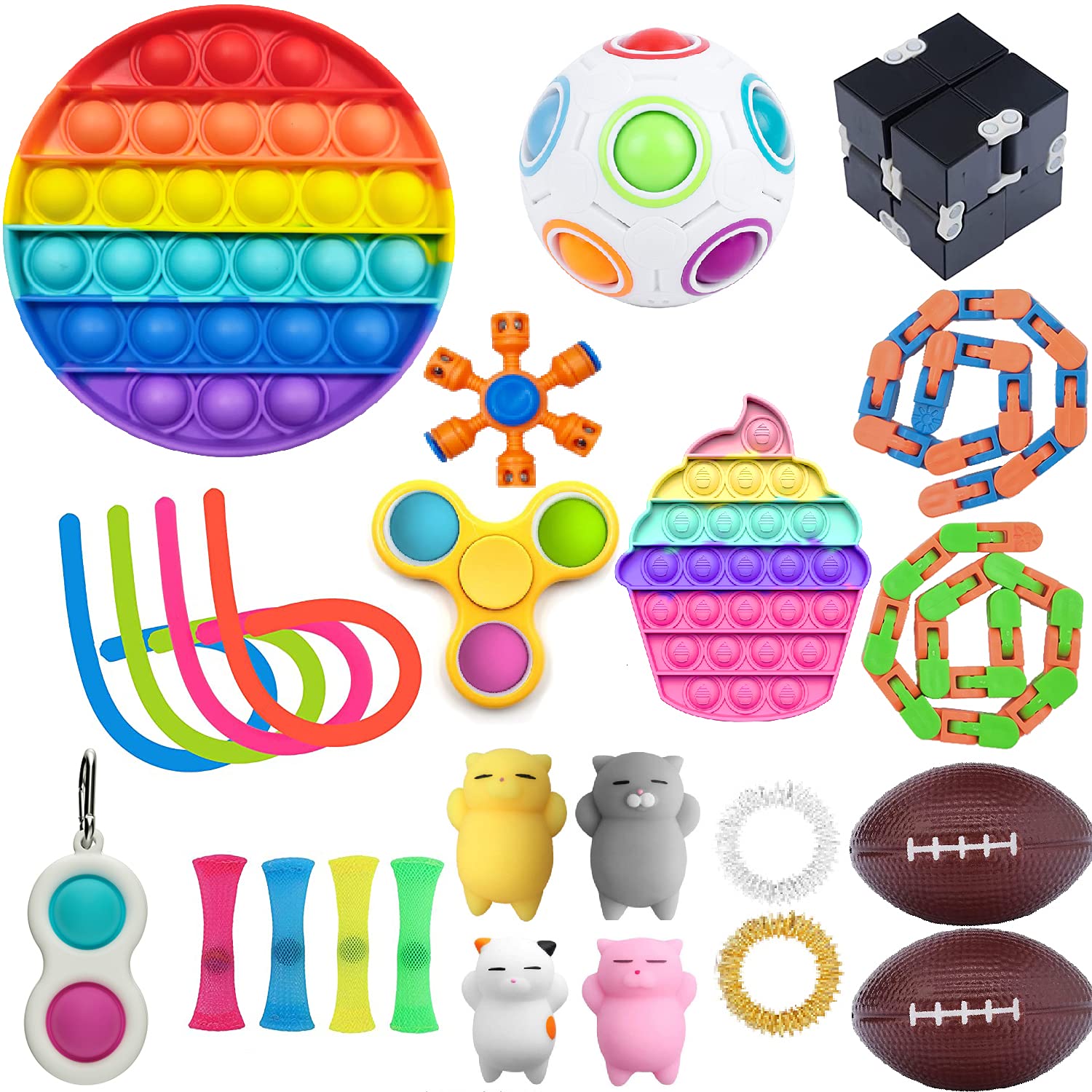 Buy THE 5KS 25 Pcs Fidget Toys Pop it Sets Sensory Squeeze Toy