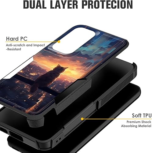 Miniatura 9 de Funda para Galaxy A54 5G, doble capa híbrida resistente a prueba de golpes, policarbonato duro, silicona suave, TPU, funda protectora para Samsung