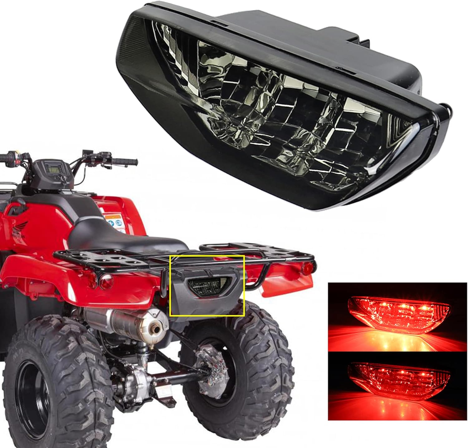 400ex Tail Light ATV Motorcycle Taillight Brake Lamp smoked cover Compatible with Honda TRX 250 300 400EX TRX400X 2008-2014 year