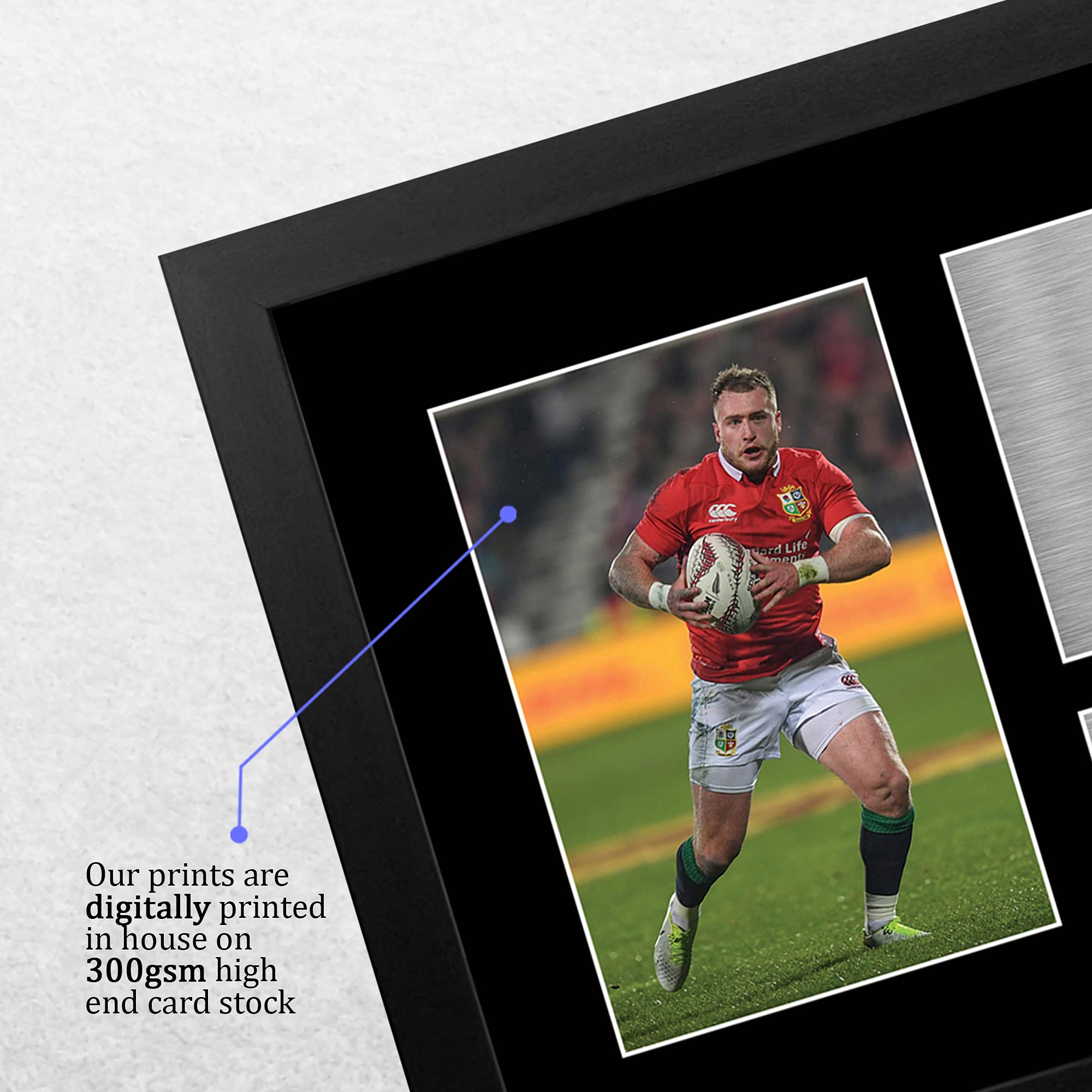 HWC Trading FR A4 Stuart Hogg British Lions Gifts Printed Signed Autograph Picture for Rugby Union Fans - A4 Framed - Image 4