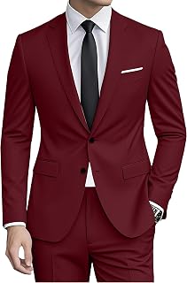 Men Suit 2 Piece Groomsmen Tuxedo Prom Blazer Slim Fit Suits Two Button Wedding Dress Jacket Pants Set with Tie