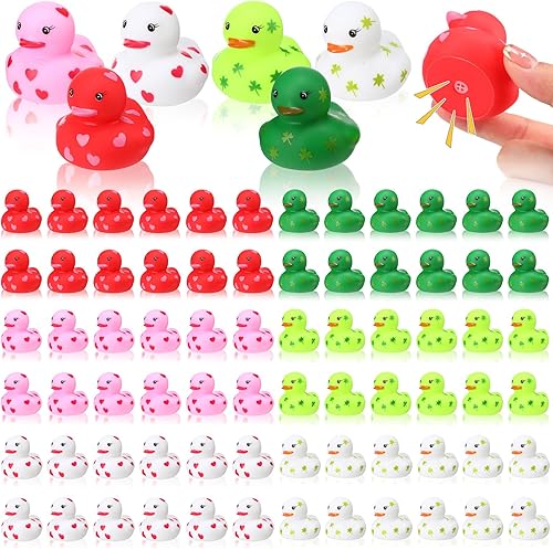 Shappy Patos de goma para el Día de San Patricio, patos de goma para el Día de San Patricio, patos pequeños, juguete de baño para premios de aula,