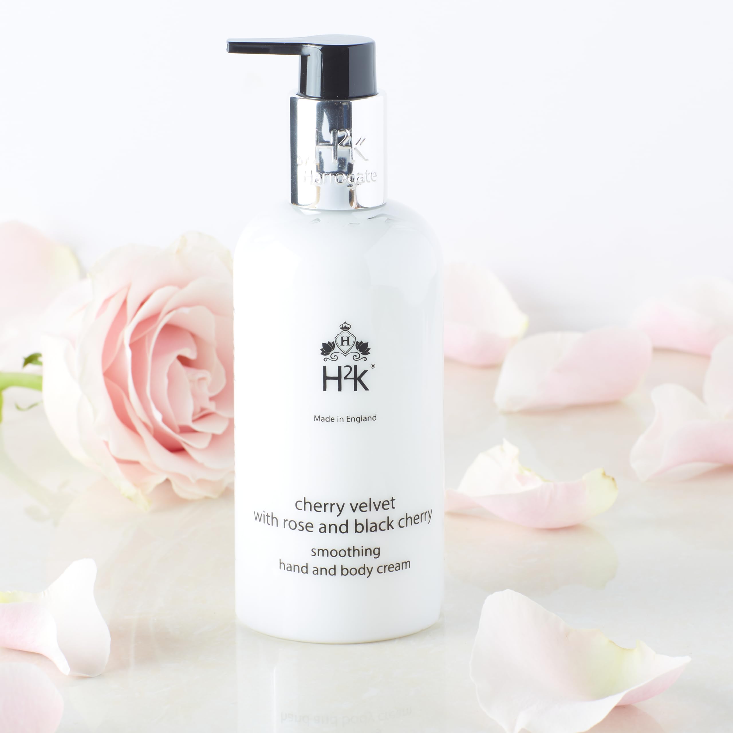 Moisturising Soothing Hand & Body Lotion, Rose and Black Cherry Scented (250ml) Cherry Velvet by H2K Botanicals - Image 2