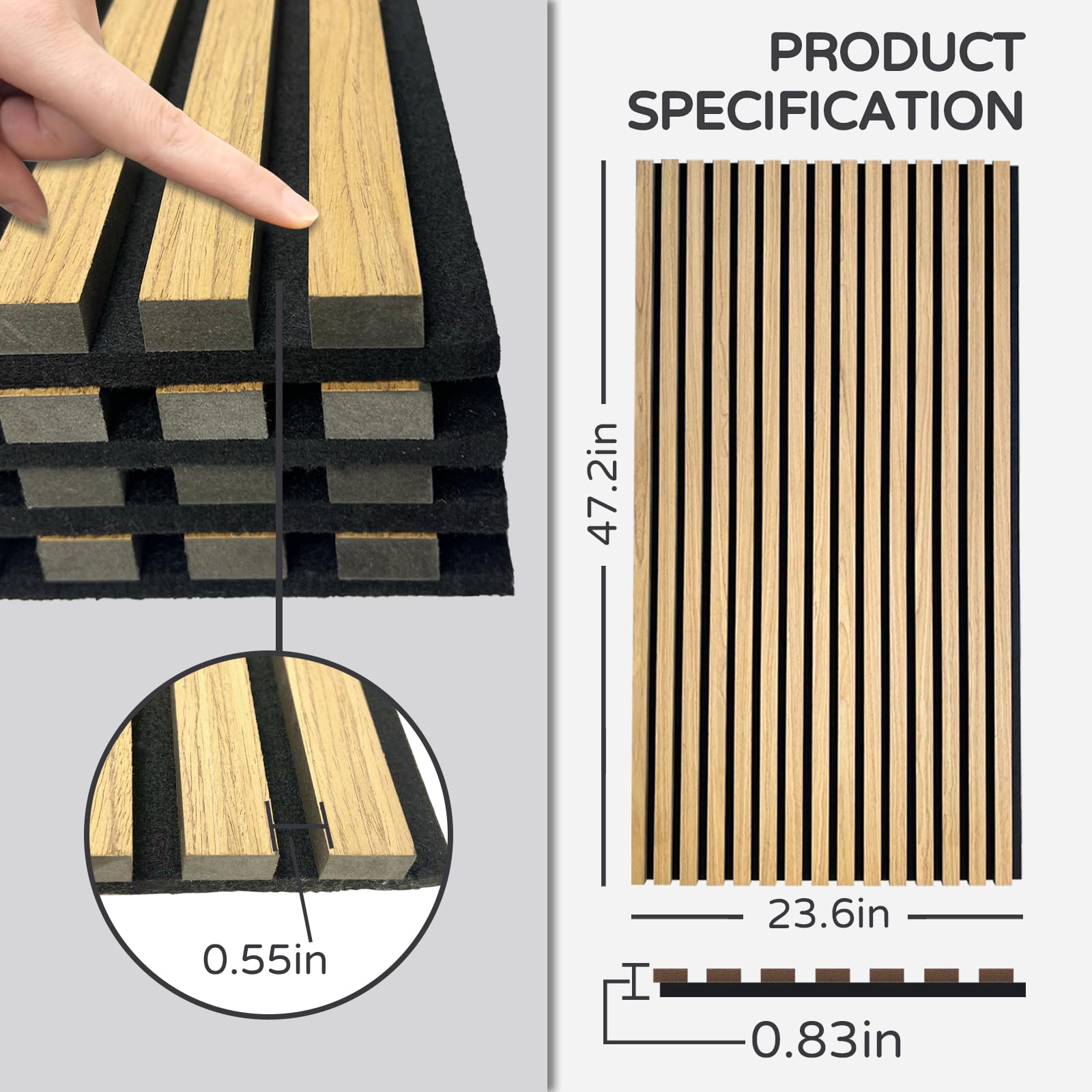 【SHUNER】Wood panel SDLDEER 4 Pack Wood Wall Panels, 47.2” x 23.6