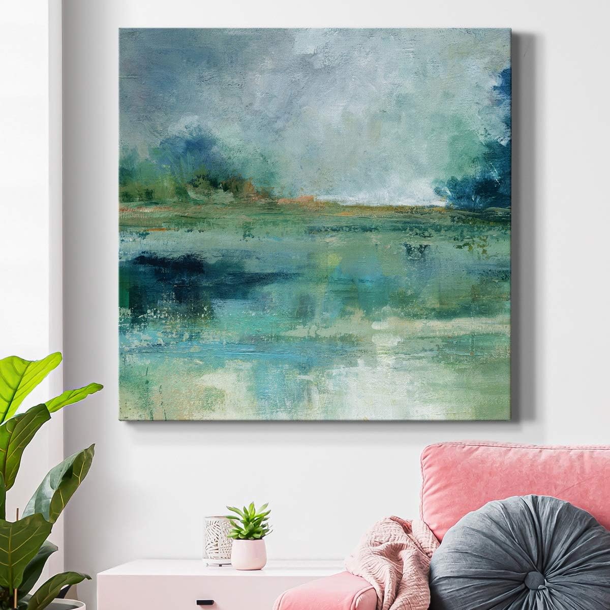 Wexford Home Square Picture Canvas Wall Art Print Decoration Painting Abstract Nature Floral Artwork for Living Room Bedroom Office, Ready to Hang