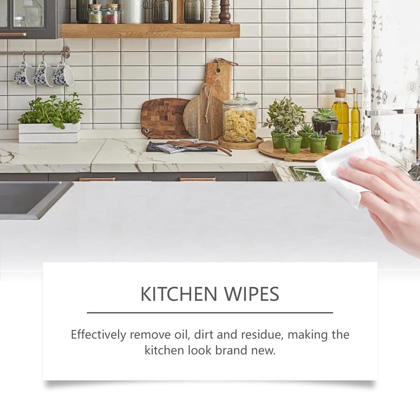 Toallitas húmedas de cocina, fuerte poder de limpieza para manchas de grasa, acción rápida, suave en el diseño ecológico desechable, paquete grande para uso diario DkY661 (amarillo, 12,7 x 8,2 x 8,2
