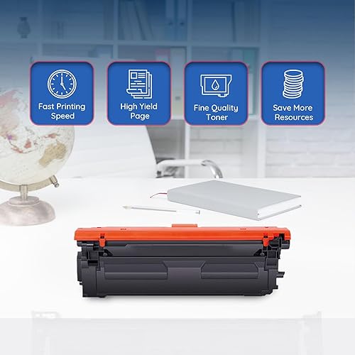 Miniatura 6 de 508X - Cartuchos de tóner remanufacturados, paquete de 4 cartuchos de tóner de alto rendimiento BK/C/Y/M (con chip), repuesto para HP 508X funciona