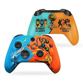 DreamController Morrtal Kommbat Retrro Kombattoon Custom X-box Controller Wireless compatible with X-box One/Series X/S Customized in USA with Permanent HYDRO-DIP Printing NOT JUST A SKIN