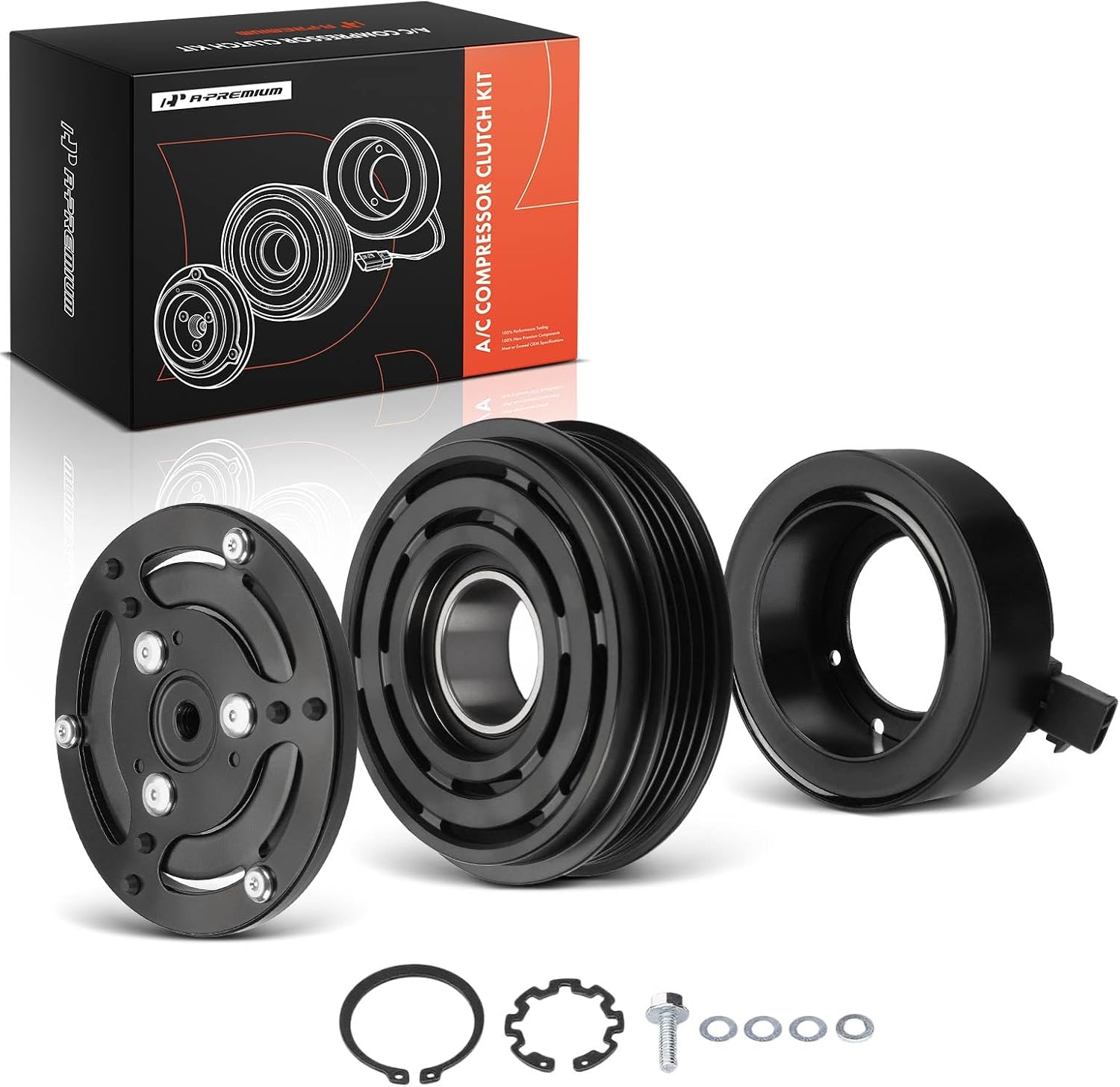 A-Premium Air Conditioner AC Compressor Clutch Kit Compatible with Mazda RX-8 2004-2010, Miata 2004-2005