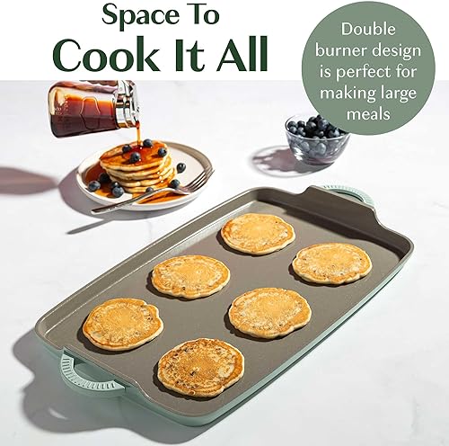 Miniatura 3 de Goodful Plancha de doble quemador todo en uno, cerámica antiadherente, aluminio fundido duradero, apto para horno y lavavajillas, fabricado sin