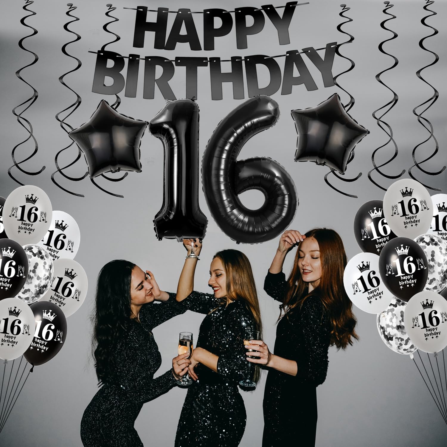 Ballon 23 Ans Anniversaire Décoration Noir Blanc Ballon Anniversaire 23