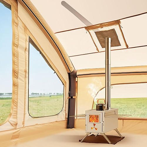 Miniatura 3 de Tiendas inflables para acampar, con bomba de mano, tienda de campaña inflable de fácil instalación para 4 estaciones, tienda de glamping