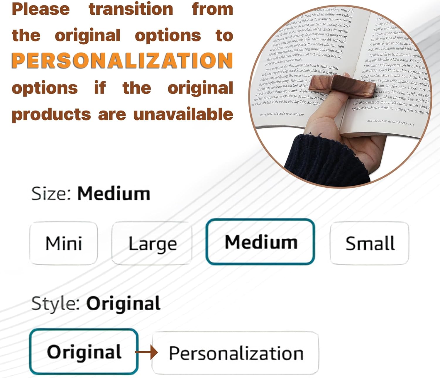 Walnut Book Page Holder, Smooth Finish Wood Book Holder for Reading, Ideal Book Reader Gifts & Reading Accessories,Book Worm Gifts for Women, Thumb Book Page Holder (Medium) - Image 4