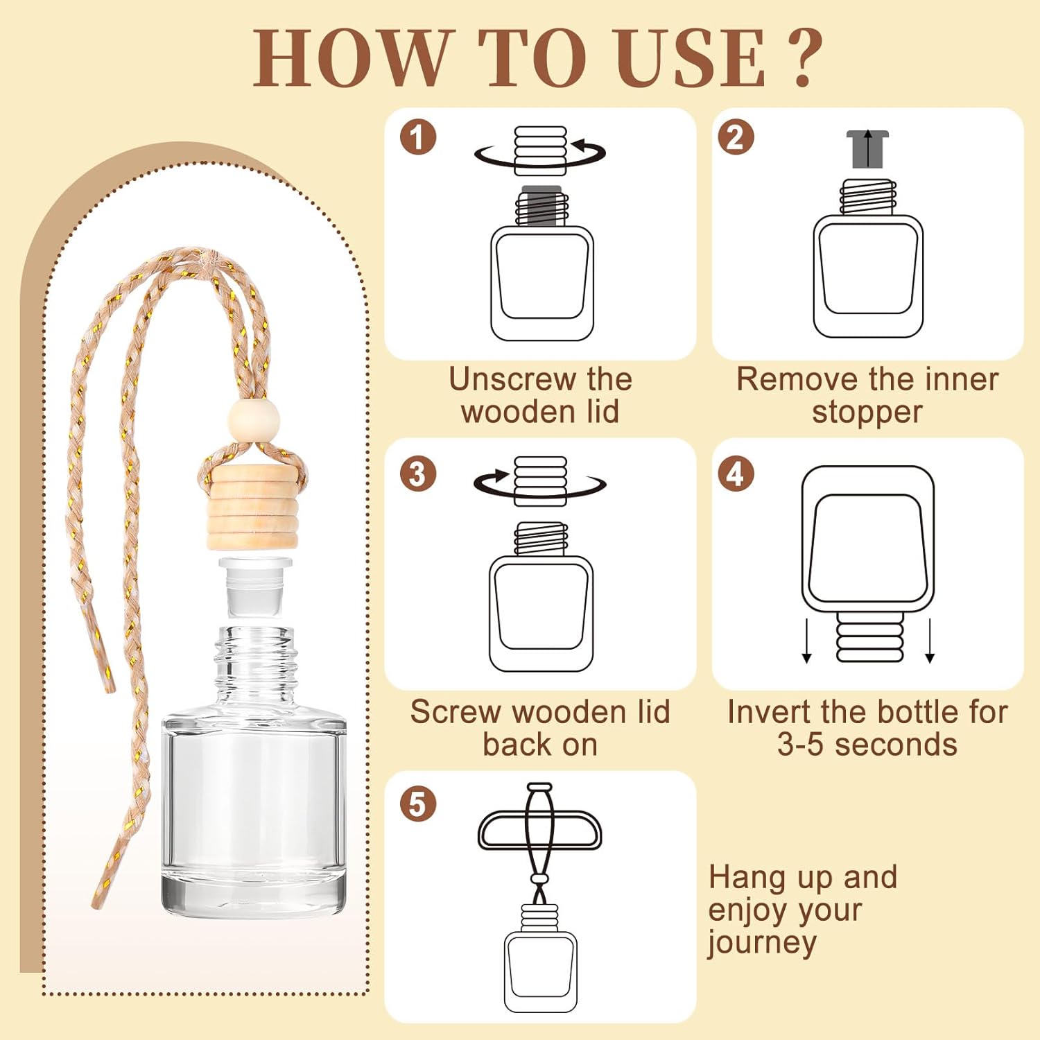 6 Pack Car Air Freshener - Valentines Day Gifts for Her, Hanging Air Freshener Essential Oil Diffuser, Romantic Car Scents Cute Auto Decor Gifts for Women/Men - Image 7