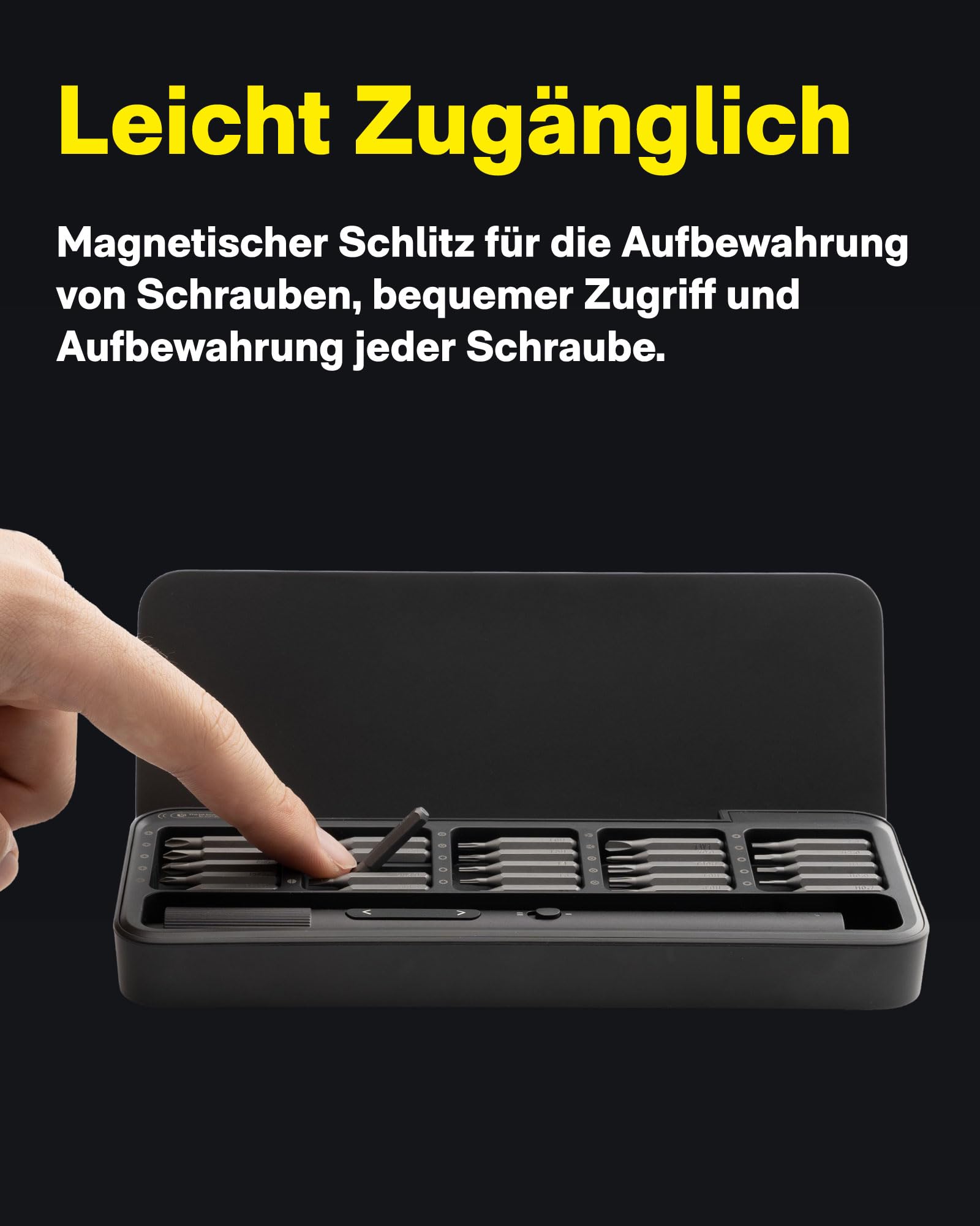 HOTO Feinmechaniker Akkuschrauber Set, Mini Elektrischer Schraubenzieher | Elektro Präzisions Schraubendreher für Brillen, Uhr, Handy, PC, Ideal für Reparatur, S2-Stahl, 25 Bits ADV