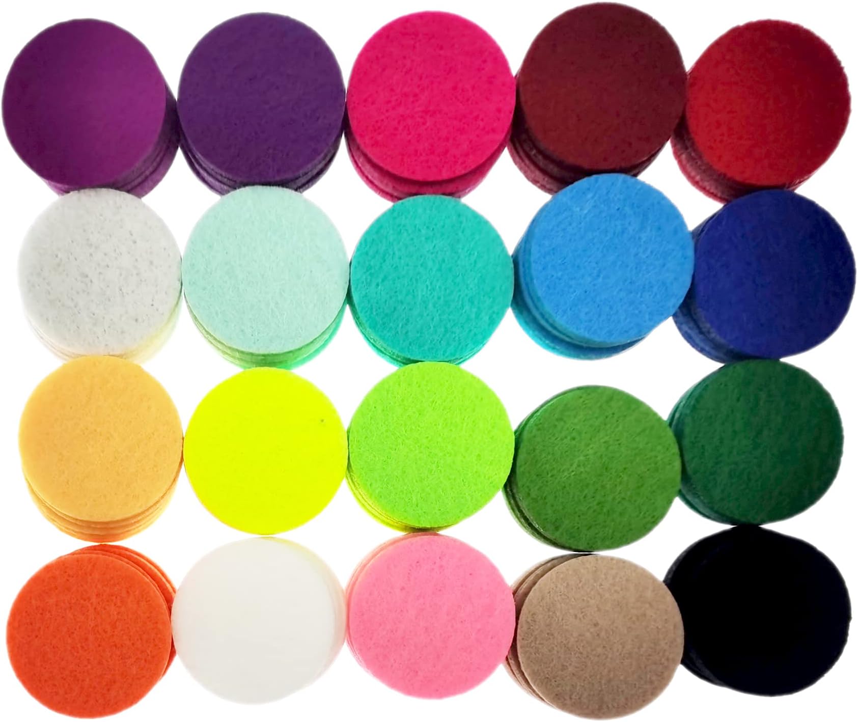 260 Pieces 30mm Aromatherapy Diffuser Refill Pad Round Fibre Replacement Pads Air Freshener Essential Oil Diffuser Pad Accessories 20 Colors Unscented