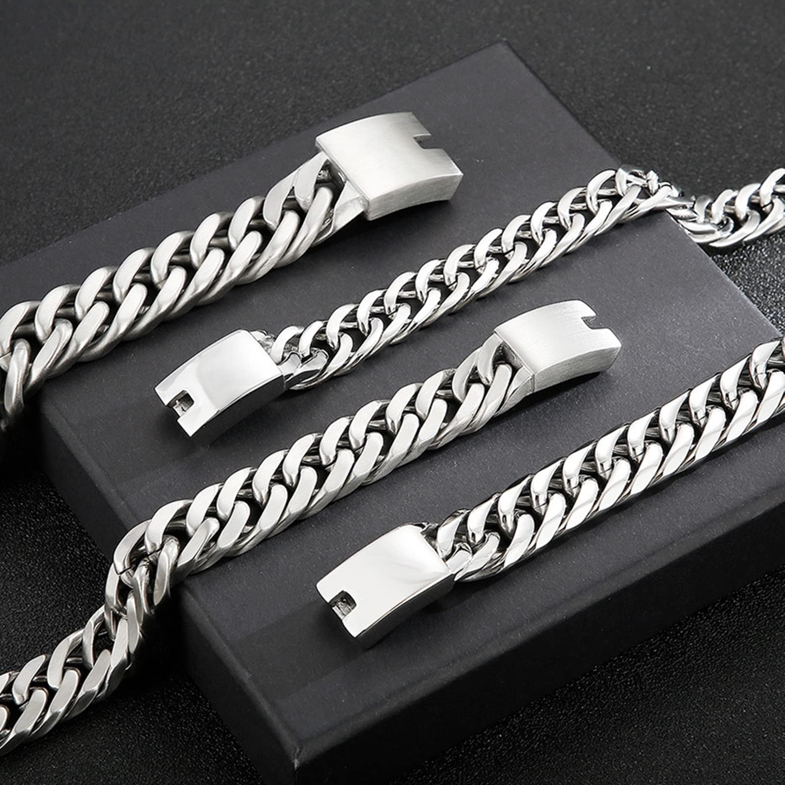 Pulseras, Cadena Cubana Caenda Pulseras Plata Regalo para el Día de San Valentín Cumpleaños Aniversario Boda