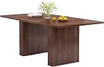 QHITTY 78 Inch Fluted Dining Table, Wood Kitchen Table for 6 to 10, Farmhouse Long Rectangle with Strip Base for Dining Room, Kitchen Walnut